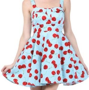 ModCloth Ixia Retro Cherry Print Dress w/ Tie-Back